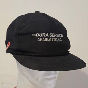 VTG Speedway Dura Service Hat Black Mens OSFA Charlotte NC Rope Snapback Trucker